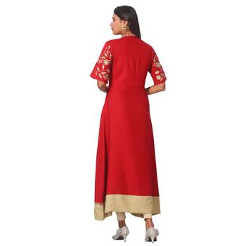 Maroon embroidered rayon ethnic-kurtis 2