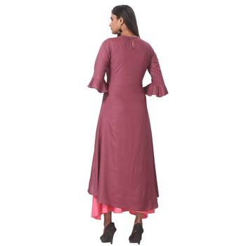 Magenta embroidered rayon ethnic-kurtis 2