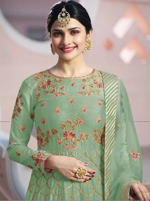 Green embroidered silk salwar 2