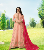 Pink embroidered silk salwar