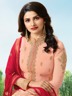 Pink embroidered silk salwar 2