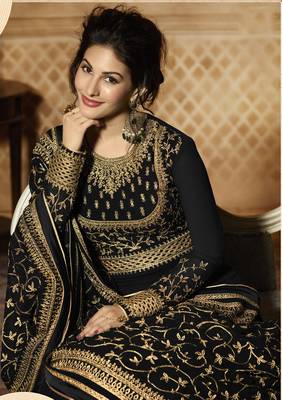 Black embroidered faux georgette salwar 2