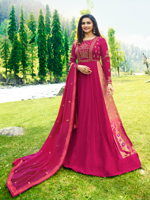 Pink embroidered georgette salwar 1