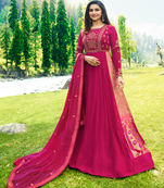 Pink embroidered georgette salwar