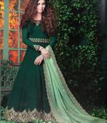 Green embroidered georgette salwar