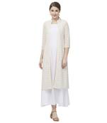 Beige embroidered georgette kurtas-and-kurtis