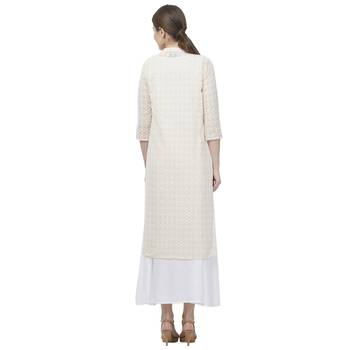 Beige embroidered georgette kurtas-and-kurtis 4