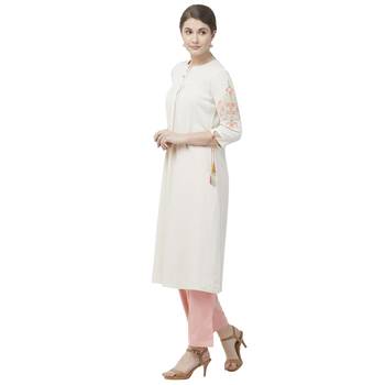 Off-white embroidered cotton kurtas-and-kurtis 2