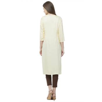 Off-white embroidered rayon kurtas-and-kurtis 4