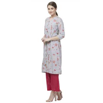 Grey printed rayon kurtas-and-kurtis 2