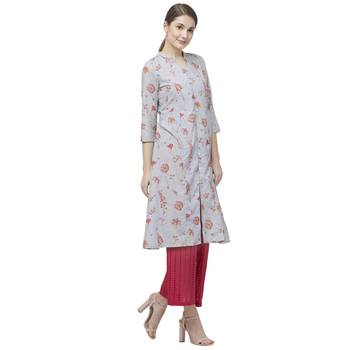 Grey printed rayon kurtas-and-kurtis 3