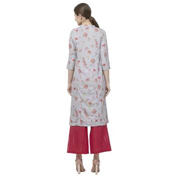 Grey printed rayon kurtas-and-kurtis 4