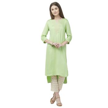 Green embroidered rayon kurtas-and-kurtis 5