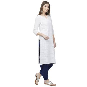 White embroidered rayon kurtas-and-kurtis 2