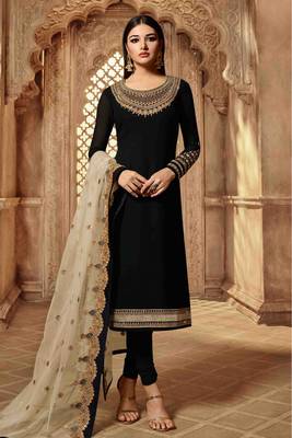 Black embroidered faux georgette salwar 2