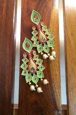 Green crystal earrings 1