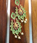 Green crystal earrings