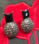 Black crystal earrings