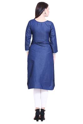Blue embroidered cotton kurtas-and-kurtis 2