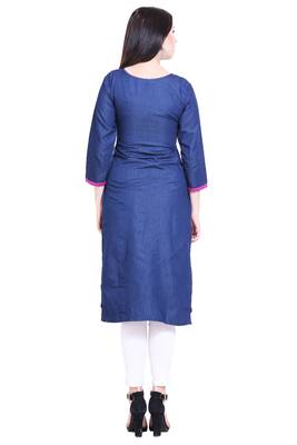 Blue embroidered cotton kurtas-and-kurtis 2