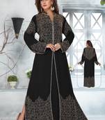 Black embroidered georgette islamic-kaftans