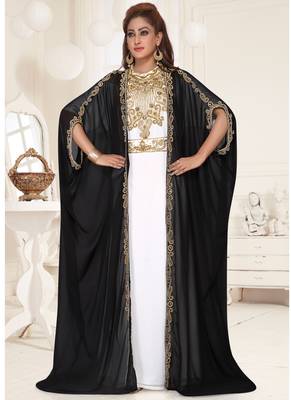 Black embroidered georgette islamic-kaftans 1