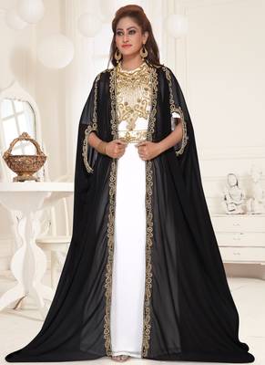 Black embroidered georgette islamic-kaftans 2