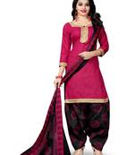 Pink block print cotton salwar