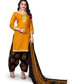 Mustard block print cotton salwar