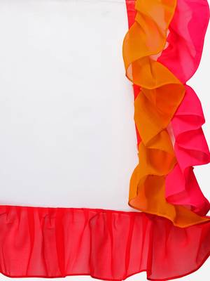 Multicolored Georgette Designer Ruffle Saree 4