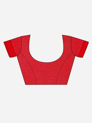 Red Color Georgette Plain Designer Ruffle Saree 5