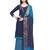 Blissta Women's Navy Blue & Sky Blue Slub Cotton Handwork Dress Material With Banarasi Dupatta