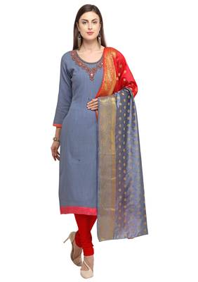 Grey beads cotton salwar 1