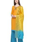 Yellow beads cotton salwar