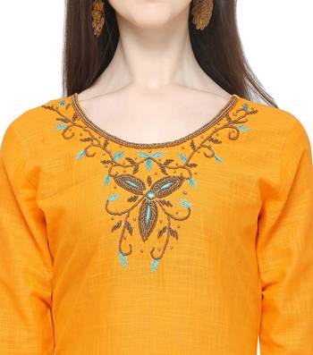 Yellow beads cotton salwar 2