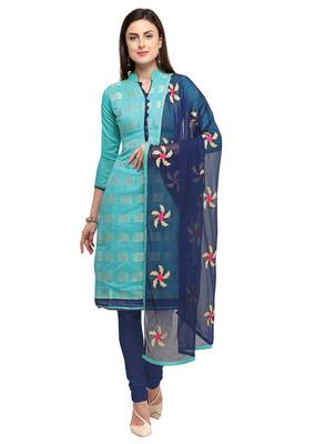 Sea-green jacquard banarasi silk salwar 1