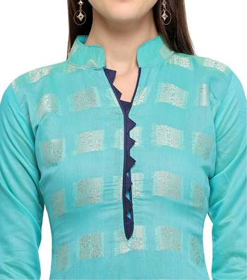 Sea-green jacquard banarasi silk salwar 2