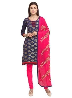 Navy-blue jacquard banarasi silk salwar 1