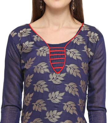 Navy-blue jacquard banarasi silk salwar 2