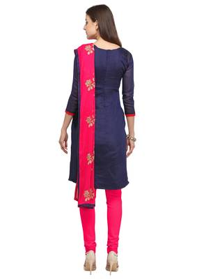 Navy-blue jacquard banarasi silk salwar 3