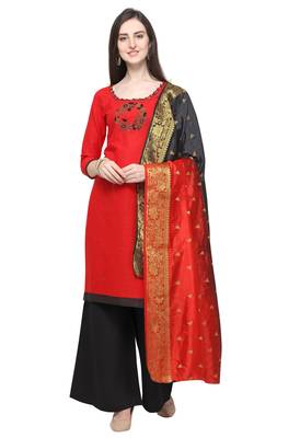 Red beads cotton salwar 1
