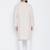 Beige woven pure cotton kurta-pajama