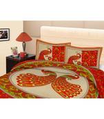 multicolor jaipuri Printed Double Bedsheet With Two pillow Covers (90*100)