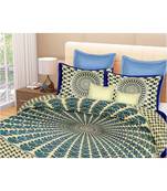 multicolor jaipuri Printed Double Bedsheet With Two pillow Covers (90*100)
