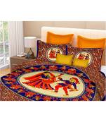 multicolor jaipuri Printed Double Bedsheet With Two pillow Covers (90*100)