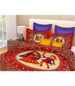 multicolor jaipuri Printed Double Bedsheet With Two pillow Covers (90*100)