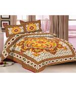 multicolor jaipuri Printed Double Bedsheet With Two pillow Covers (90*100)