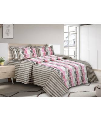 multicolor jaipuri Printed Double Bedsheet With Two pillow Covers (93*108) 1