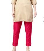 Women Dark Pink Polysilk Solid Trouser