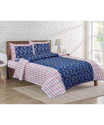 multicolor jaipuri Printed Double Bedsheet With Two pillow Covers (93*108) 1